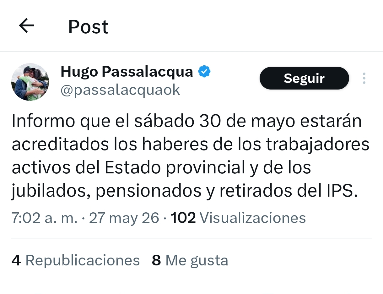 El sábado 30 cobran los estatales provinciales 2